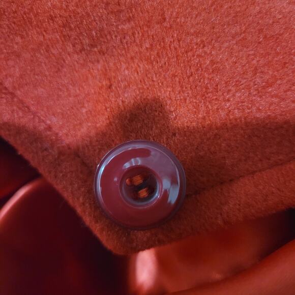 Vintage Sherwood Cape Red Bright Lipstick Flannel Velour Pockets Retro XL Large - Picture 9 of 16